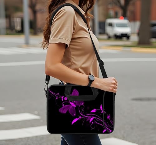 11 11.6 12 12.5 13 inches Case Laptop/Chromebook/Notebook/PC Tablet Travel Case Neoprene Handle Sleeve with Shoulder Strap (11-13.3 inch, Nice Butterfly) - color: Nice Butterfly, size: 11-13.3 inch