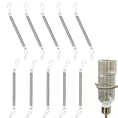 10 Pack Guinea Pig Water Bottle Spring Clips, Rabbit Water Bottle Holders | Metal Spring Clips Replacement for Small Animal Cages to Hold on Pet Water Bottle Indoor Outdoor for Hamster, Rats