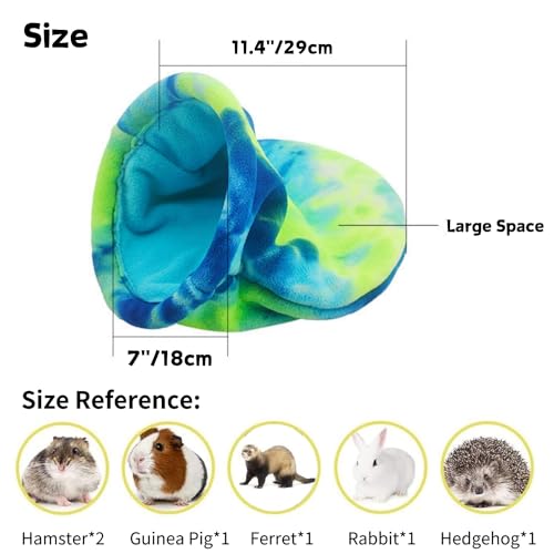 2 Pack Guinea Pig Snuggle Sack Soft Fleece Large Hideout Ferret Cozy Cave Hamster Sleeping Bag Small Animal Bed for Rabbit Bunny Chinchillas Rat Squirrel Hedgehog Cage Accessories (2 Pack, Large)