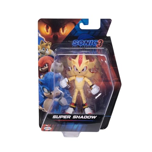 Sonic The Hedgehog Sonic 3 Movie 5" Super Sonic Action Figure: New Character from Jakks Wave #3 - color: Super Sonic, Movie 3