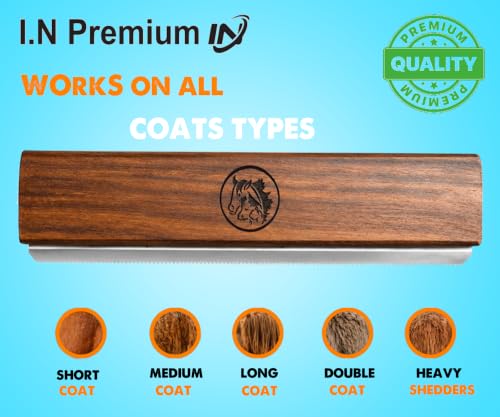 Original Deshedding Grooming Tools for Horse & large shedding Dogs Horse Deshedder Professional Pet Groomer Deshedding Dog Brush Remove undercoat 95 Percent of Lose Hair Fur&Dirt (8 inch) - size: 8 Inch