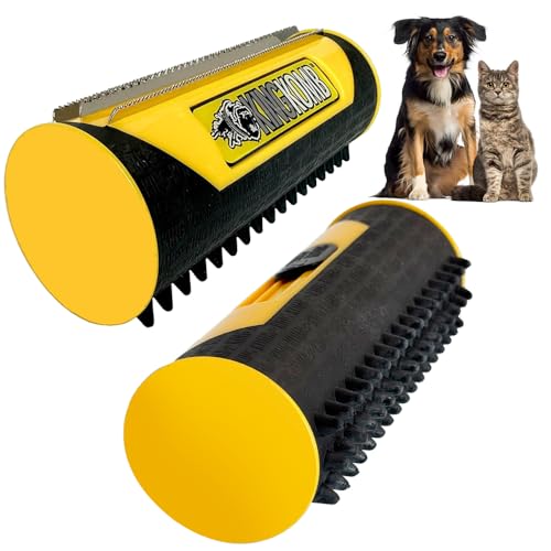 King Kanine Deshedding Dog Brush - Self Cleaning Deshedding Brush for Cats Dogs and Horses - Pet Comb for Grooming and Removing Loose Hair - Designed for Short to Medium Coats of All Stages - size: Large (Pack of 1)