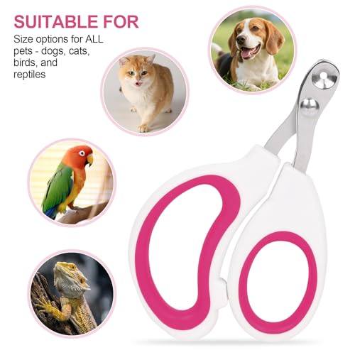 Cat Nail Clipper with Circular Cut Hole, Avoiding Excessive Cutting, Suitable for Beginners. It Can Also be Used for Small Animals Such as Birds, Hamsters, Guinea Pigs, Etc. (Magenta) - color: Magenta