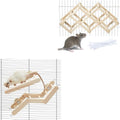 Jevnd Wooden Rat Climbing Toys (M, 1pc) - Natural & Flexible Cage Accessories with Climbing Ladder & Stairs Platforms, Fancy Rats Enrichment Activities, Hanging Rodent Toys for Playing Chewing