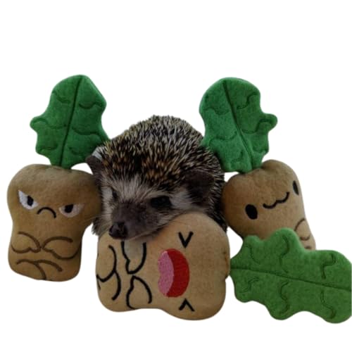 Emotional Mandrakes Trio Set Chibi Kawaii Mint Stuffed Fleece Hedgehog Rat Guinea Pig Degus Chinchilla Enrichment Toy Small Animal Photo Prop Cage Buddy Mint Stick Alternative