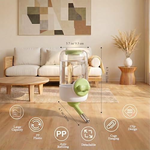 Automatic Hanging Pet Water Dispenser for Cage, 30oz No-Drip Ball Water Bottle for Rabbit, Guinea Pig, Ferret, Chinchilla, Hedgehog & Small Pets (Green) - color: Green02