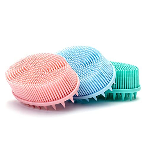 Premium Sensory Brushes for Kids or Autism,Soft Silicone Body Scrubber,2 in 1 Sensory Room Occupational Therapy,Silicone Loofah,Pets Shower Brush Bath Brush Shampoo Brush (3pcs(Spiked)) - color: 3pcs(spiked)