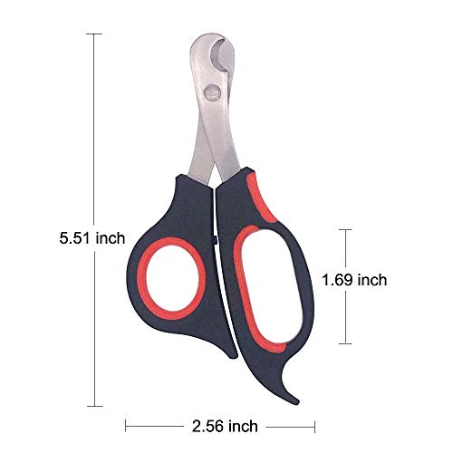 Professional Cat Nail Clippers Trimmer Scissors for Small Breeds, Puppies, Rabbits, and More, Safe Sharp Stainless Steel Blades, Non-Slip Big Handles, Easy At Home Grooming