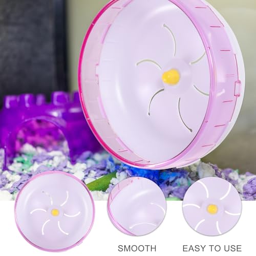 SHINEOFI Silent Hamster Wheel Hamster Running Wheel Exercise Toy for Small Animals Plastic Pet Exercise for Hamsters Gerbils and Hedgehogs 6.88 X 6.88 X 2.75 in