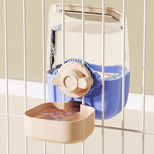 Pet Hanging Automatic Feeders Drinking Bowls，Gravity Rabbit Feeder and Water Set，Cage Cat Food Bowl Feeding Station for Puppy Kitten Chinchilla Hedgehog Guinea Pig Ferret (Pink Blue-Water) - color: Pink Blue-Water