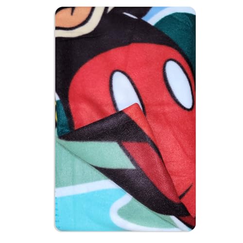 MickeyMouse Disney Mickey Mouse BAM with Pink and Blue Comic Figures Fleece Blanket (Light Blue)