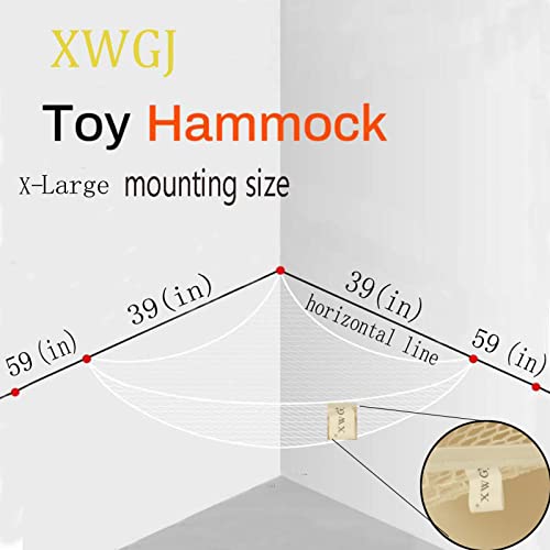 Stuffed Animal Hammock, Corner Storage Net for Toys, 75x59x59in Large