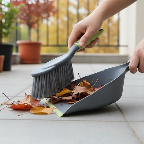 WDDBHSKN Dust pan Broom Dustpan Brush - Dust Pans with Brush, Dustpan and Brush Set, Handheld Broom and Dustpan Set are Used to Clean Kitchens, Floors, Tables, and Animal Cages. - size: 1 count