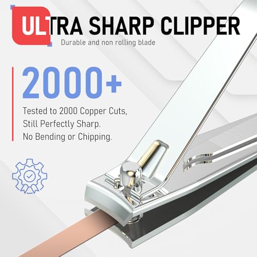 firiKer Nail Clippers with Nail File,Fingernail Clipper,Toe Nail Clippers | Nail Clipper Set (Silver), Large for Toenails,Small for Fingernails, Used Separately, Ideal Gift for Men and Women - color: Silver
