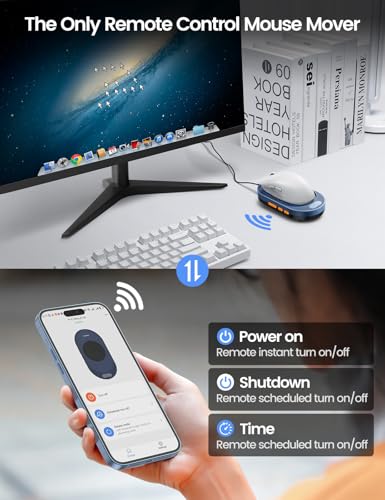Vaydeer M4 Utra Mouse Mover with APP, Undetectable Mouse Jiggler Device with Remote Control and Timer Function, Driver-Free Shaker Wiggler Mouse Movement Simulation for Computer Awakening - color: Navy Blue, style: App + Button Control