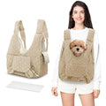 JourCraf Pet Carrier Backpack, Adjustable Pet Front Cat Dog Carrier Backpack Travel Bag for Small Medium Dogs Cats and Rabbits, Safety Strap with Removable Bottom Plate for Camping Hiking Traveling - color: Khaki
