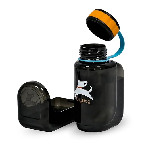 OllyDog OllyBottle Tritan Water Bottle with Detachable Dog Bowl | BPA Free Leakproof | 20oz | Share Water with Your Dog | Hiking Travel Camping (600ML, Chromatic) - color: Chromatic, size: 600ML