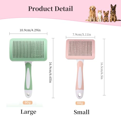 Self-Cleaning Slicker Dog Brush for Large Long-Haired Breeds (Red, Black) | One-Click Hair Removal , Ergonomic Grip , Pet Grooming Tool - color: Black and Red, size: Large