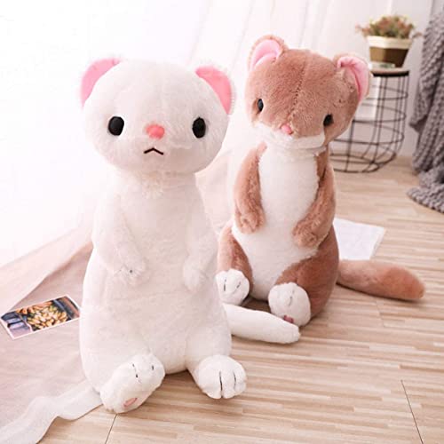 Ferrets Plush Pillow, Kawaii Stuffed Animal Doll Pillow 20 Inch (White) - color: White