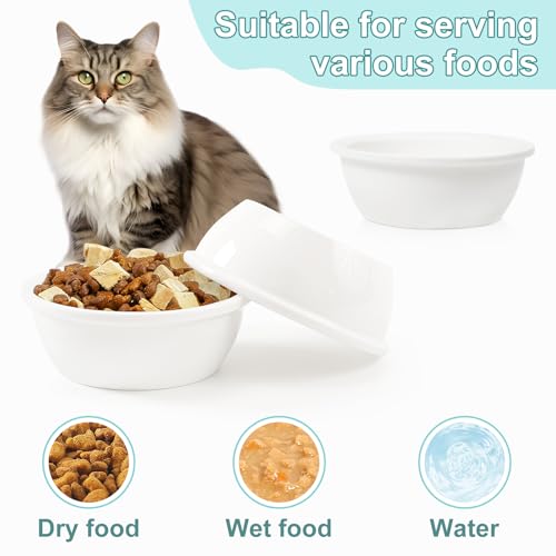 Sunhoo 3 PCS Replacement Ceramic Cat Bowls Pet Dish Microwave and Dishwasher Compatible - Outer Diameter(4.7in/12cm)
