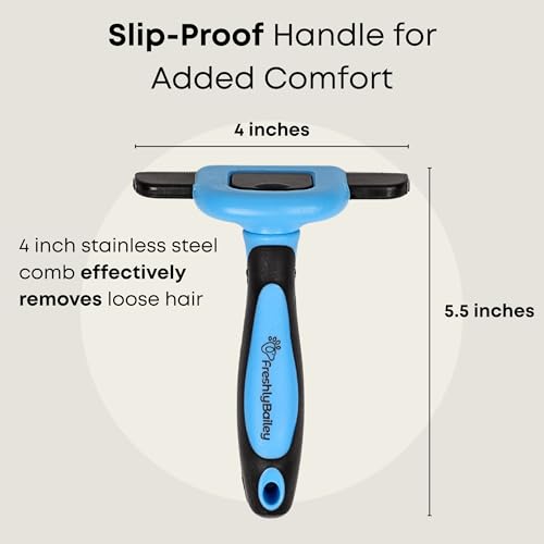 Freshly Bailey Deshedding Brush for Short Haired Dogs & Cats - Cat and Dog Brush for Shedding Short Hair - Highly Effective Deshedder Grooming Comb