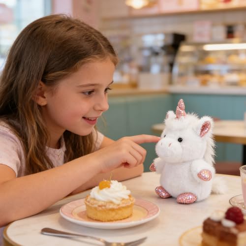 PEACH CAT Unicorn Stuffed Animal Cute Plushies Small Plush Toys Gifts for Kids White (Squeaky) - style: White Unicorn