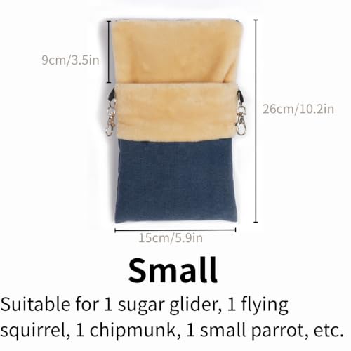 Hanging Sugar Glider Pouch Warm Hammock Pet Sleeping Bag (Green,Small) | Back-slant design fits cages perfectly. Features a rear pocket for heating pads. Soft, cozy plush lining for rat squirrel - color: Green, size: Small