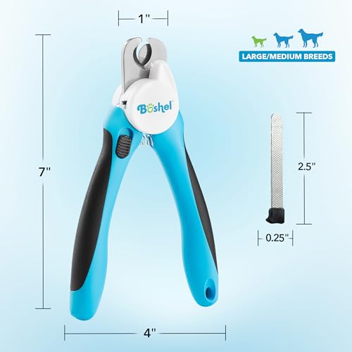 LED Large Dog Nail Clippers with Quick Sensor, Light, and Safety Guard, Pet's Sharp Toenail Cutter and File - size: LED - Large/Medium