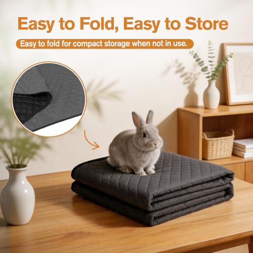 2PCS Extra Large Rabbit Cage Liner, 78.15 X 39.37in Guinea Pig Cage Liners | Washable Bunny Carpet, Leakproof Anti-Slip Absorbent Pee Pads Bunny Mat, Reusable Rabbit Cage Mat for Small Animals - size: 2PCS