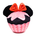 Buckle-Down Disney Squeaky Plush Dog Toy for Large, Medium & Small Dogs, Minnie Mouse Cupcake with Ears and Bow, 3.5" x 4.5"