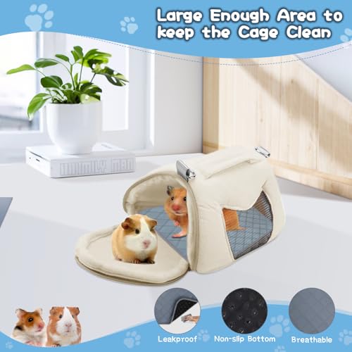 6 Packs Washable Guinea Pig Cage Liners, Waterproof Guinea Pig Pee Pads Reusable Absorbent Bedding Anti Slip Mats for Small Animals Bunny Rabbit Hamster (12 x 12in) - size: 12 x 12in / 6 Packs