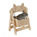 Chinchilla Toys, Natural Wood Freestanding Cage Cradle - Hammock, Swing & Resting Resting spot for Hamsters, Guinea Pigs, Ferrets Small Pet Accessories