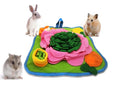 Rabbit Foraging Mat，Bunny Snuffle Mat for Hamsters Puzzle Toys Ferrets Interactive Feeding Mat for Guinea Pigs Hedgehog Chinchillas Small Animals Stress Relief (Green Pink) - color: Green Pink