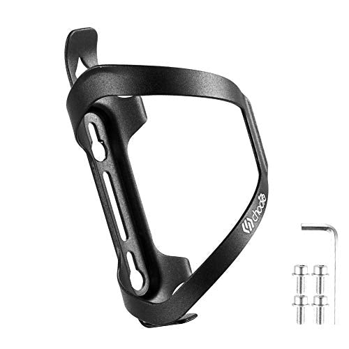 Chooee Bike Water Bottle Holder Aluminum, Bicycle Water Bottle Cage for Road Bikes Mountain Bikes Black 2-Pack - color: Black