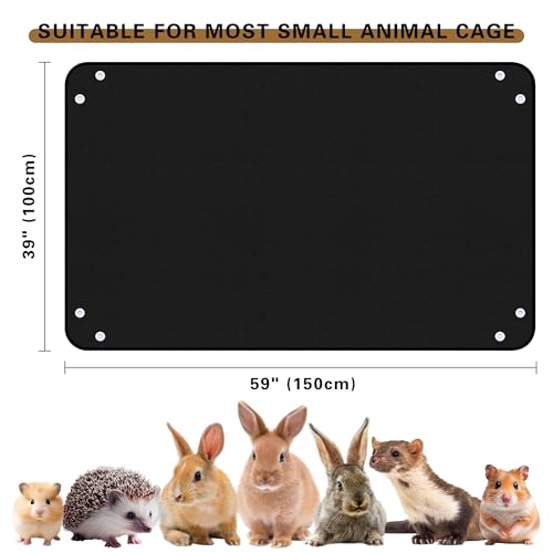 Waterproof Pet Playpen Mat, Reusable Cage Liner, Animals Habitat Protection | 1 Pack, 59"x39", Black Cage Liners for Hamsters, Ferrets, Guinea Pig, Rabbits, Bunny, Birds, and Other Small Animals - color: Black, size: 59" x 39"