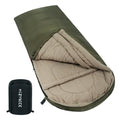 HiZYNICE Sleeping Bags for Adults XXL Cold Weather | 100% Cotton Flannel Winter Camping Large 90 x 39 in,Compression Sack Included - color: Green, size: 20F Left Zip