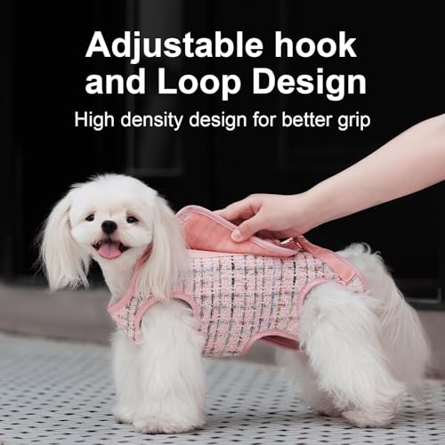 Wakytu Dog Lift Harness Dog Carrier Sling for Small Dogs & Cats,XS | stylish puppy sling carrier with handle & pocket,adjustable leash,walking & travel - color: 2.0 Pink, size: X-Small(2-5 LBS)
