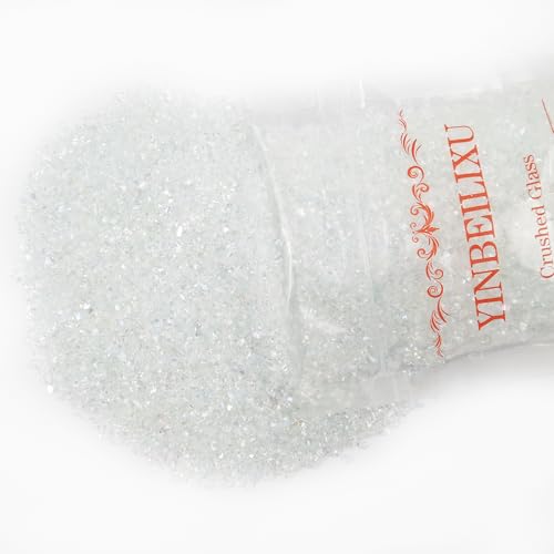 Crushed Glass Glitter, Broken Stones Shattered Glass Chips for Resin Art Crafts, Epoxy Resin Supplies, Geod Painting, DIY Art Projects, Jewelry Making, 2-4mm, 200g/7oz (Transparent) - color: Transparent