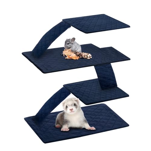 C-LIGHT Ferret Cage Liner, for Ferret Nation & Critter Nation Cage, 4-Layer | Absorbent Cotton with Ultrasonic Welding. Anti-Leak & Odor Control. Fits Chinchilla & Small Animal Cage Accessories. - size: Double Unit Combo