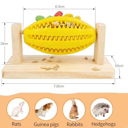 Hamster Enrichment Toys, Guinea Pig Rotating Foraging Toys Interactive Feed Game for Boredom, Food Hide Treat Dispenser Toys for Rat, Small Animal Cage Accessories for Syrian & Dwarf Hamsters