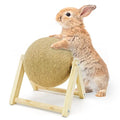 Fhiny Bunny Scratch Toy, Natural Solid Wood Sisal Scratching Ball for Indoor Kittens, Claws Scratching Ball for Kitten Bunny Guinea Pig Chinchilla Ferret or Other Small Animals (Medium) - style: Medium Scratch Toy