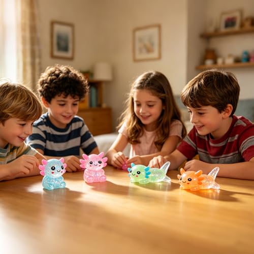 4Pcs Axolotl Squeeze Toy, Slow Rise Stress Toy Relief Sensory Toy | Cute Squeeze Anxiety Pressure Ball, Portable Calming Fidget Toy for ADHD Autism, Gift Box Packed - color: 4 Pack Axolotl