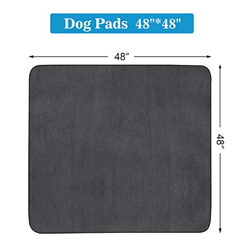 Washable Pee Pads for Dogs, 48"x48" Reusable Pee Pads Non-Slip Dog Pee Pads Heavy Absorbency Puppy Pee Pads Quick Dry Whelping Pads/Waterproof Puppy Training Pad for Playpen, Crate, Floor