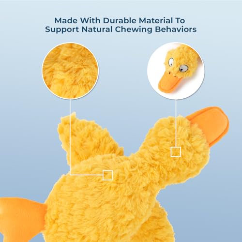 Best Pet Supplies Squeaky Plush Dog Toy - Ducky Doodle, Small | Soft Plush, Squeaks & Crinkles, Perfect for Moderate Chewers, Toss & Fetch Play, Stress & Anxiety Reliever, Ideal Gift Toy - color: Ducky Doodle (Yellow), size: Small