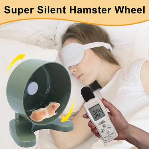 Hamster Wheel, 6.5" Super-Silent Exercise Wheels, Dual-Bearings Quiet Spinner Running Wheels, 3 Installation Methods, Fits Any Hamster Cage, Hamsters Toy for Dwarf Hamsters, Gerbils, and Small Pets. - color: Green, size: Small