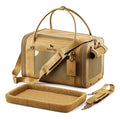 Noah & Paw Cat Carrier Soft Dog Carrier for Small Dogs, TSA Airline Approved 18x11x11in Cat Crate, Pet Travel Crate, Small Pet Kennel, Mattress Included, Camel Faux Leather - color: Camel (Faux Leather)