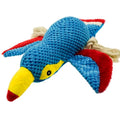 Dog Squeaky Toy Plush Toucan Dog Chew Toy with Knotted Rope Tassels, Teething Interactive Tug Toy for Puppies & All Dog Breeds - color: Blue Bird