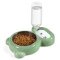 Dog Bowls, Cat Food and Water Bowl Set with Water Dispenser and Stainless Steel Bowl for Cats and Small Dogs - Green - color: Green