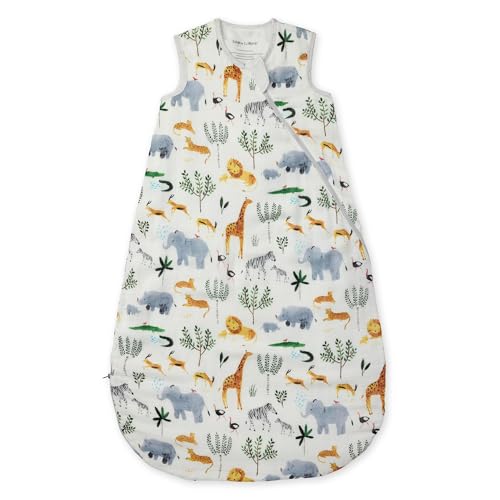 Loulou Lollipop Lightweight Muslin Wearable Baby Blanket Sleeping Bag, Unisex Infant Toddler, 0.5 TOG, 2-Way Zipper Sleepsack - color: Safari Jungle, size: 18-36 Months