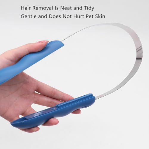 Dog Shedding Blade Dual-Sided Shedding Blades Stainless Steel Doggie Deshedding Brush Tool Curry Comb Dogs Brush Slicker Brushes for Grooming Pet Loose Hair Removal All Dogs Coat Types
